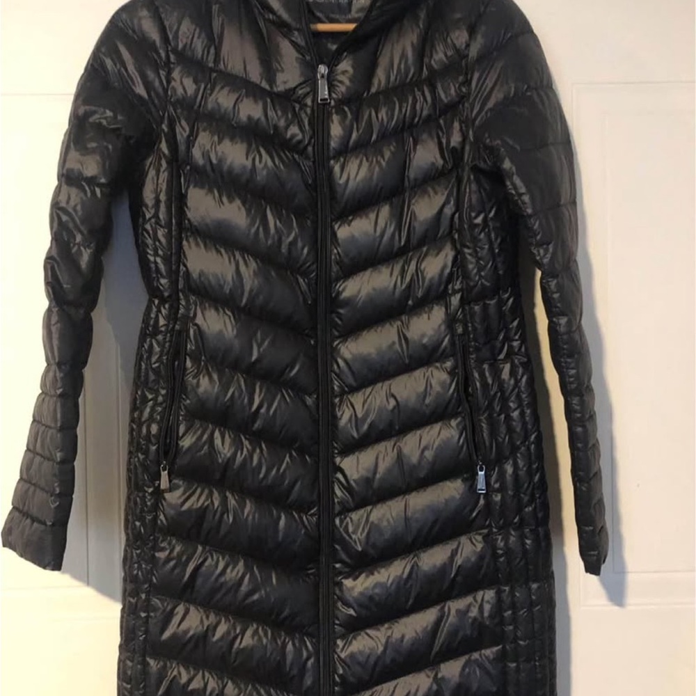BCBGeneration Black Quilted Long Puffer Coat